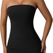 Fronage Women's Sexy Jeans Denim Strapless Dresses Bodycon Corset Tube Mini Dress