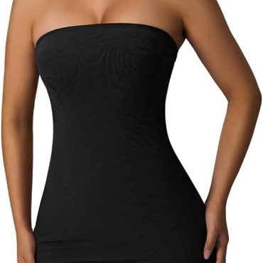 Fronage Women's Sexy Jeans Denim Strapless Dresses Bodycon Corset Tube Mini Dress