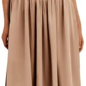 Rekucci Women's Slimming 3/4 Sleeve Fit-and-Flare Crossover Tummy Control Dress