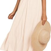 FANDEE Plus Size Maxi Dress for Women Casual Summer Sundress V-Neck 3/4 Sleeve