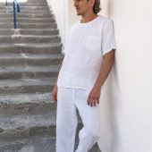 Men's Linen T-Shirt and Pants Set for Casual Comfort